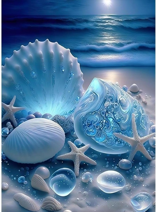 ZINLEY Seashell Diamond Painting Kits for Adults-Beach Diamond Art for Adult,Seashell Gem Painting Crafts Home Wall Decor,DIY 5D Gem Art Seashell Perfect for Relaxation(12x16inch,Frameless) - Image 1